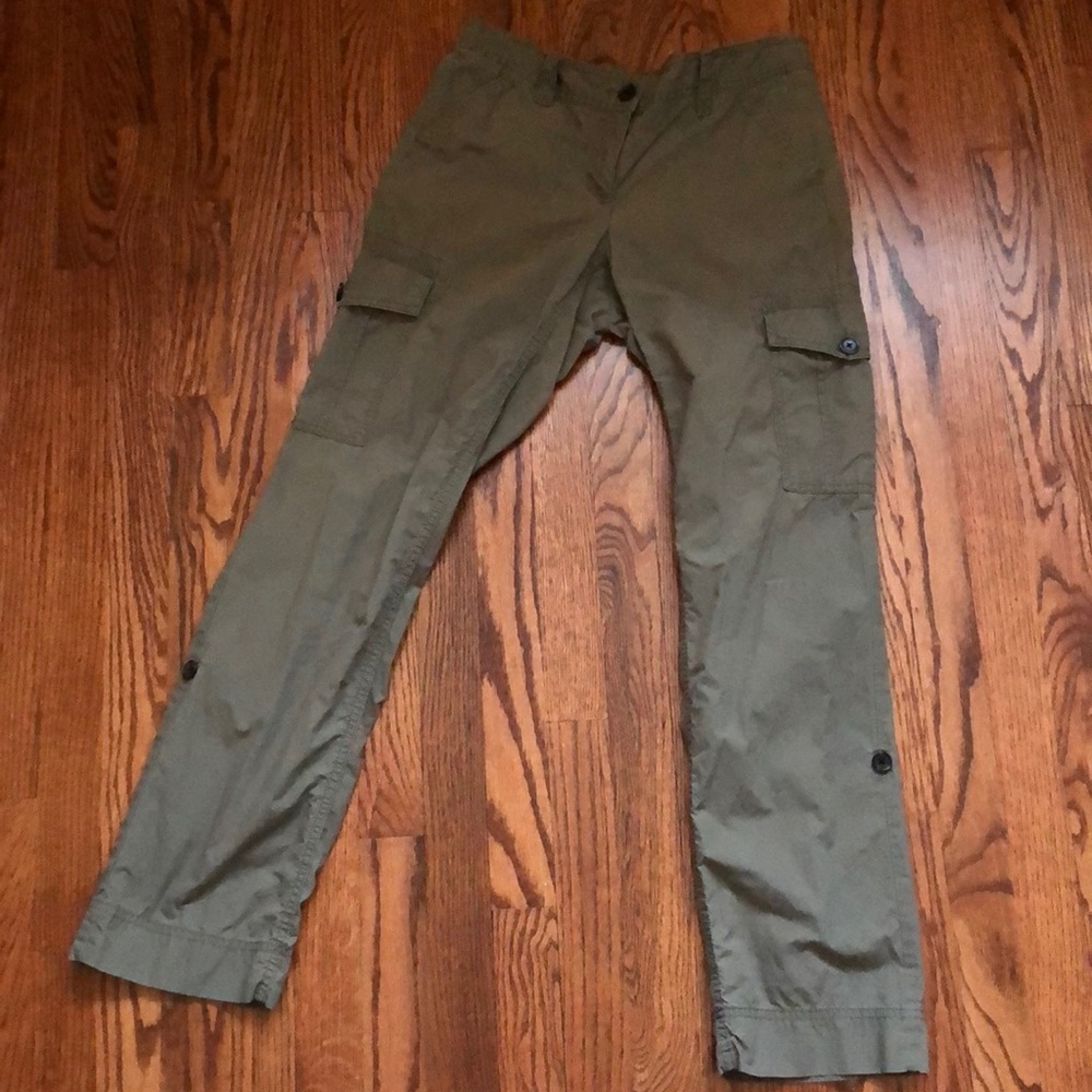 Lands’ End Khaki Green Pants 6 Roll Up Capris 31 converts